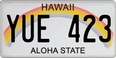 HI license plate YUE423