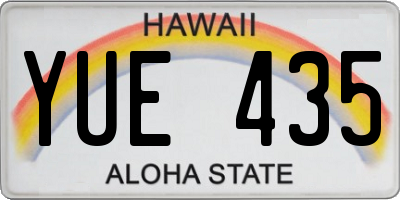 HI license plate YUE435