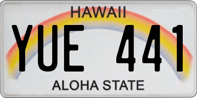 HI license plate YUE441