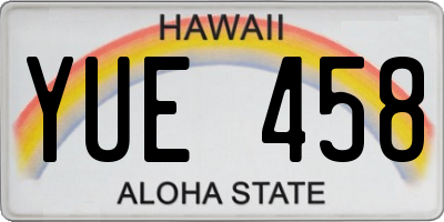 HI license plate YUE458