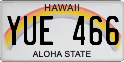 HI license plate YUE466