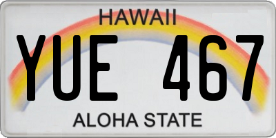 HI license plate YUE467