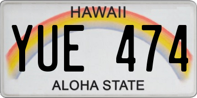 HI license plate YUE474