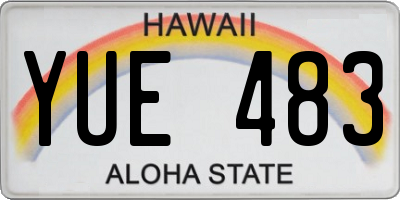 HI license plate YUE483