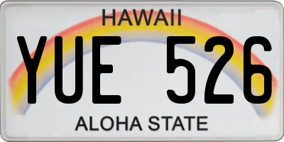 HI license plate YUE526