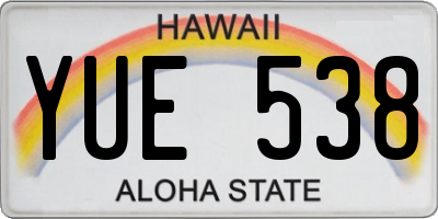 HI license plate YUE538