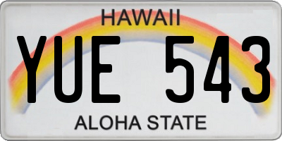 HI license plate YUE543