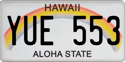 HI license plate YUE553