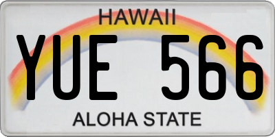 HI license plate YUE566