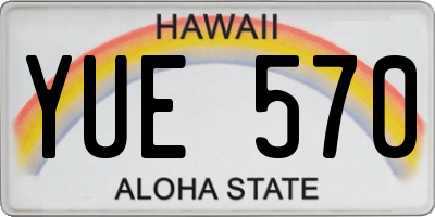 HI license plate YUE570