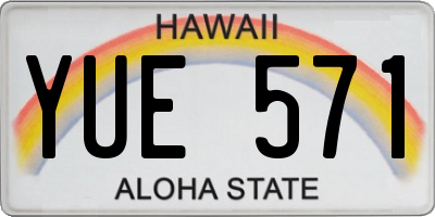 HI license plate YUE571