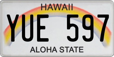 HI license plate YUE597