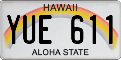 HI license plate YUE611