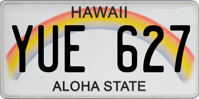 HI license plate YUE627