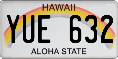 HI license plate YUE632