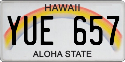 HI license plate YUE657