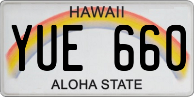HI license plate YUE660