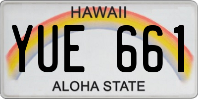 HI license plate YUE661