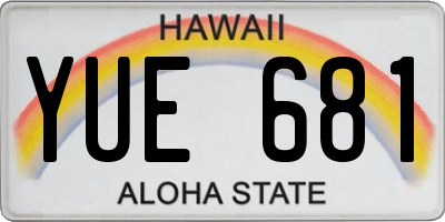 HI license plate YUE681