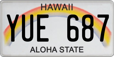 HI license plate YUE687