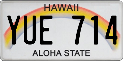 HI license plate YUE714