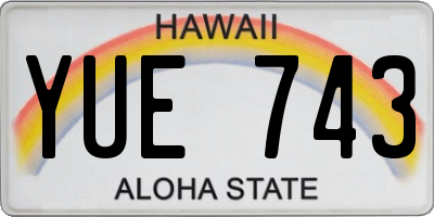 HI license plate YUE743