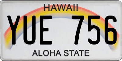 HI license plate YUE756