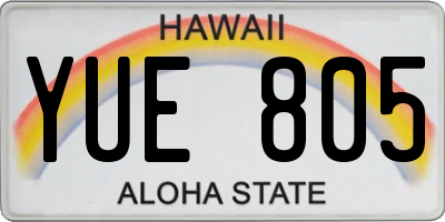 HI license plate YUE805