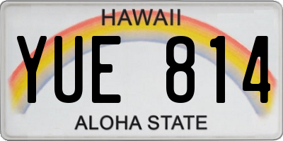 HI license plate YUE814