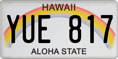 HI license plate YUE817