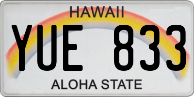 HI license plate YUE833