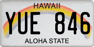 HI license plate YUE846