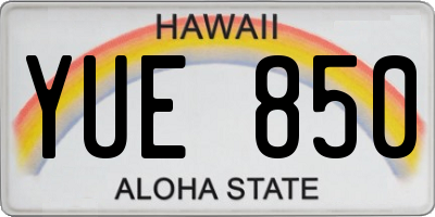 HI license plate YUE850