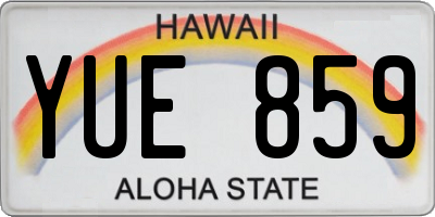 HI license plate YUE859