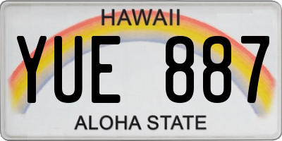 HI license plate YUE887
