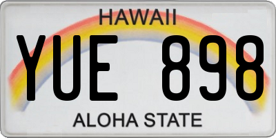 HI license plate YUE898