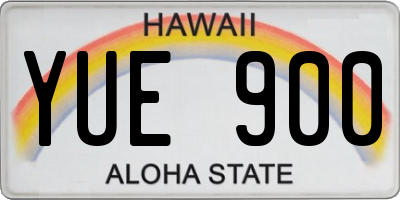 HI license plate YUE900