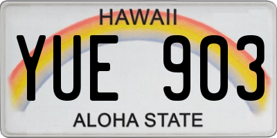 HI license plate YUE903