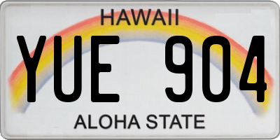HI license plate YUE904