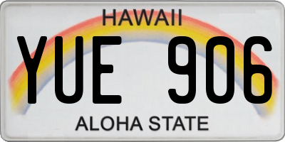 HI license plate YUE906