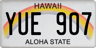 HI license plate YUE907