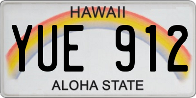 HI license plate YUE912