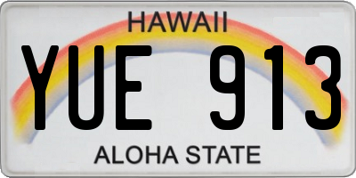 HI license plate YUE913
