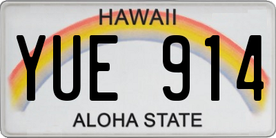HI license plate YUE914