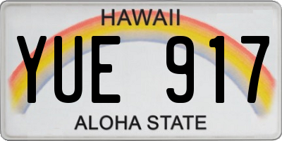 HI license plate YUE917