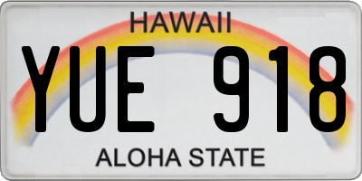 HI license plate YUE918