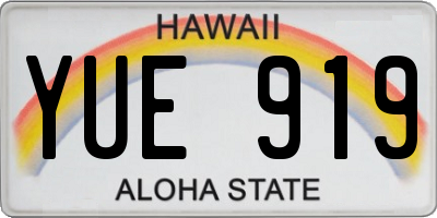 HI license plate YUE919