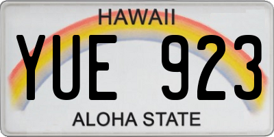 HI license plate YUE923