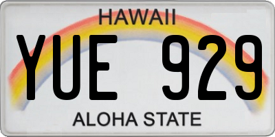 HI license plate YUE929