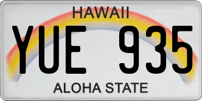 HI license plate YUE935
